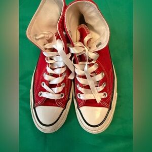 Converse Red High-Top Sneakers with White Laces